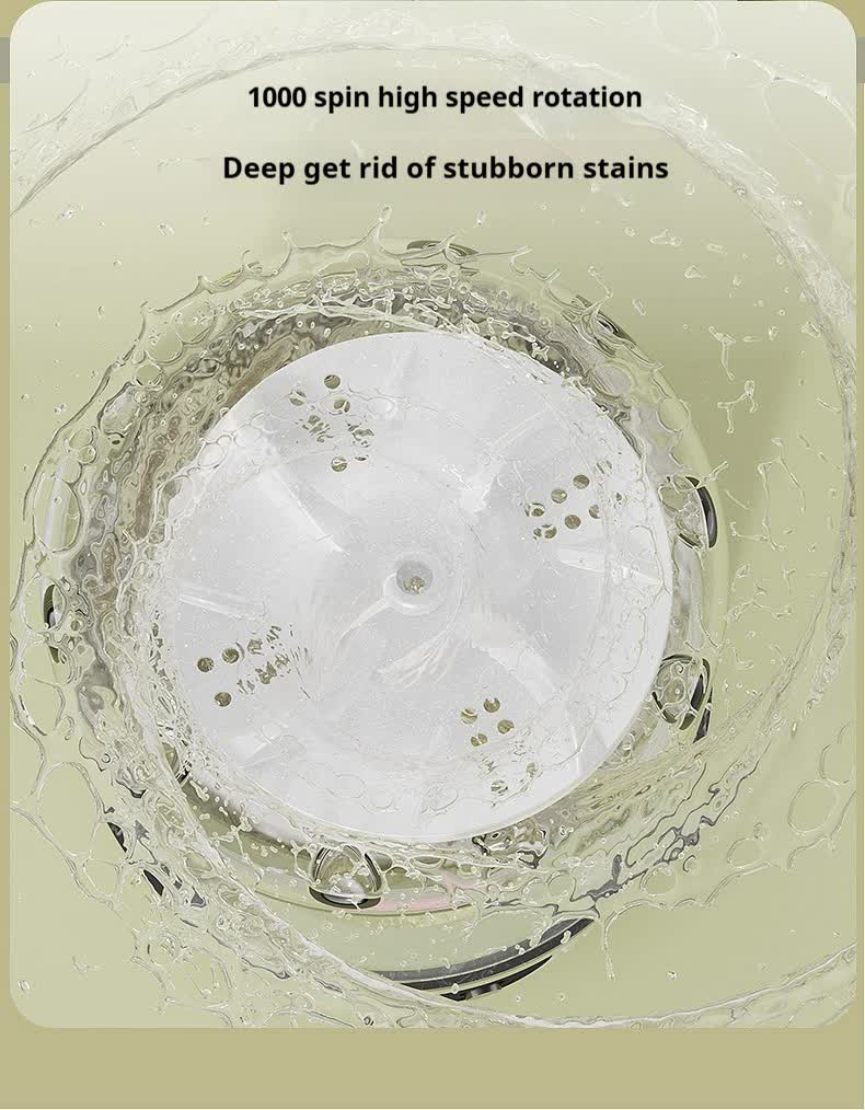 White Portable Mini Washing Machine - Rechargeable USB-C Electric Washer for Travel, Delicates & Socks