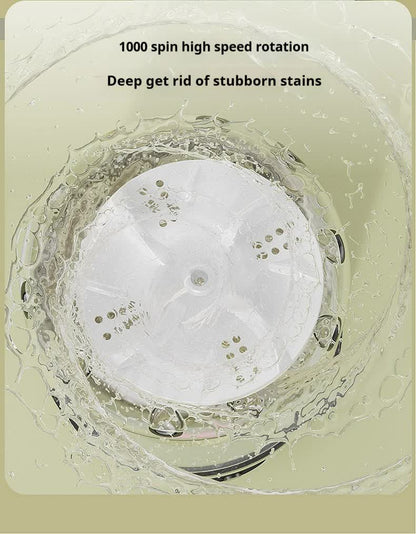 White Portable Mini Washing Machine - Rechargeable USB-C Electric Washer for Travel, Delicates & Socks