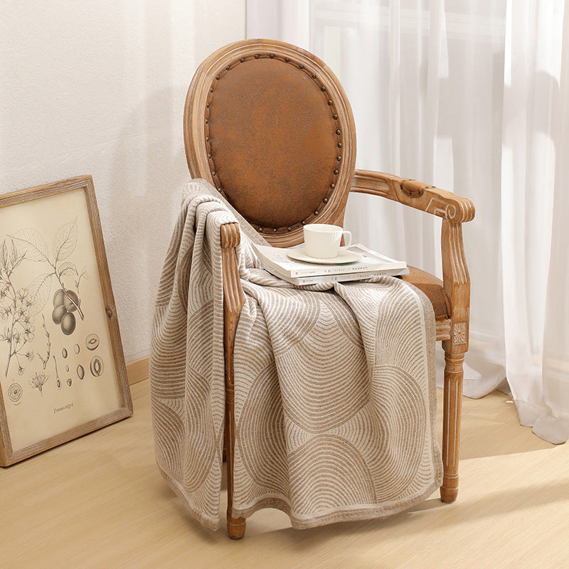 Khaki Luxurious Paisley Jacquard Throw Blanket - Soft Wool Blend with Tassels, 120x150cm, Lightweight Sofa & Nap Blanket