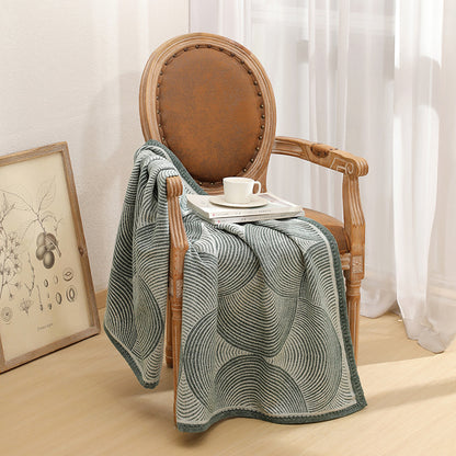 Green Luxurious Paisley Jacquard Throw Blanket - Soft Wool Blend with Tassels, 120x150cm, Lightweight Sofa & Nap Blanket