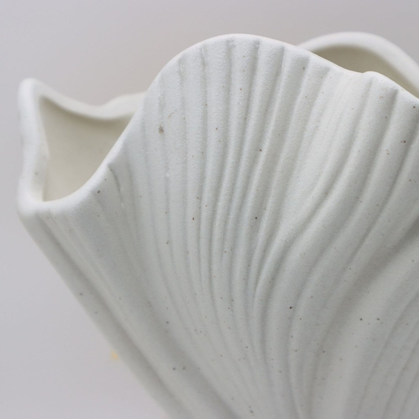 Black Elegant Off-White Ceramic Vase - Modern Sculptural Flower Holder with Wide Fluted Opening