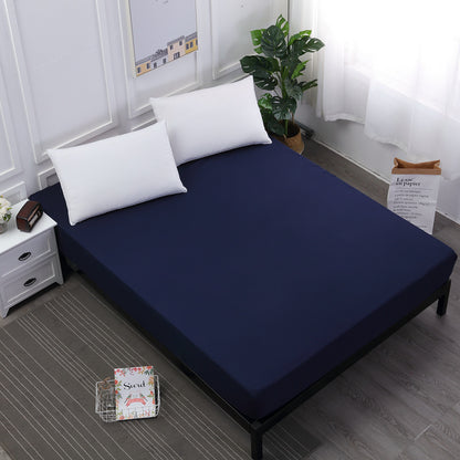 Dark Blue Queen Size Waterproof Fitted Mattress Protector - Soft & Breathable Bed Cover, Hypoallergenic, Deep Pocket (152x190x30cm)