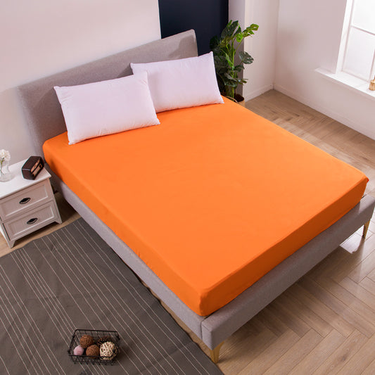 Orange Queen Size Waterproof Fitted Mattress Protector - Soft & Breathable Bed Cover, Hypoallergenic, Deep Pocket (152x190x30cm)