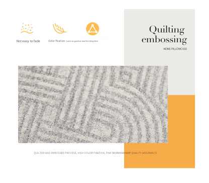 Beige Chic Geometric Jacquard Cushion Covers with Tassels - Set of 2, Plush Blend for Sofa & Bed Decor (45x45cm, Insert Not Included)