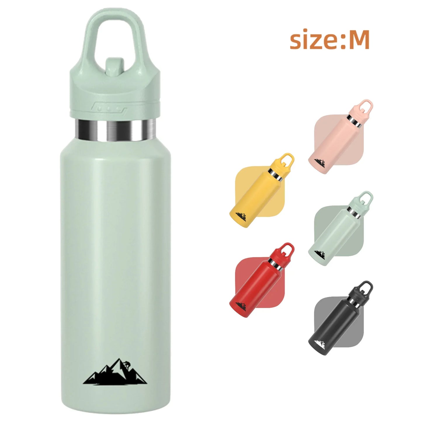 Green 480ml Insulated Stainless Steel Water Bottle - Leakproof One-Click Lid Thermal Flask for Hot & Cold Drinks - Mekamart Australia