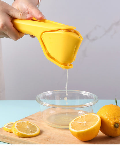 3 Pcs Yellow Easy-Squeeze Manual Citrus Juicer - Durable Lemon & Orange Squeezer with Pour Spout, Food-Grade PP