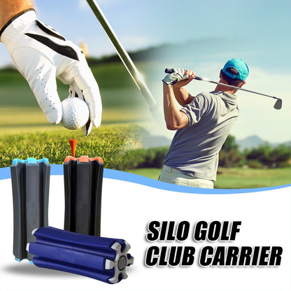Grey-blue Set of 2 Portable Golf Club Carrier Holders - Lightweight Club Organizer Caddy