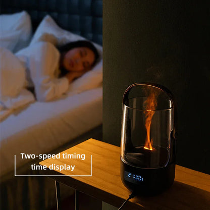 Creative Retro Flame Essential Oil Diffuser - Portable Humidifier for Office, Bedroom & Camping - Mekamart Australia