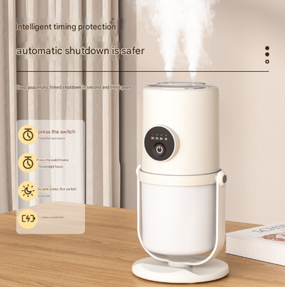 Beige + Base ortable Desktop Dual-Spray Humidifier with Air Purification for Office and Bedroom
