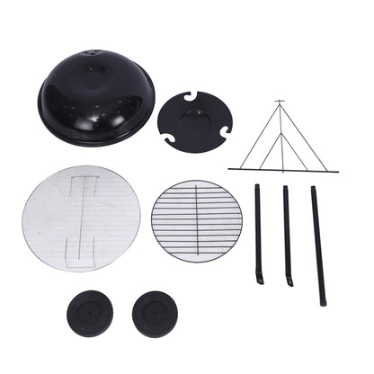 Outdoor Folding Apple-Shaped Stainless Steel Charcoal Barbecue Grill - 41cm Grill Net