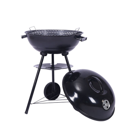 Outdoor Folding Apple-Shaped Stainless Steel Charcoal Barbecue Grill - 41cm Grill Net