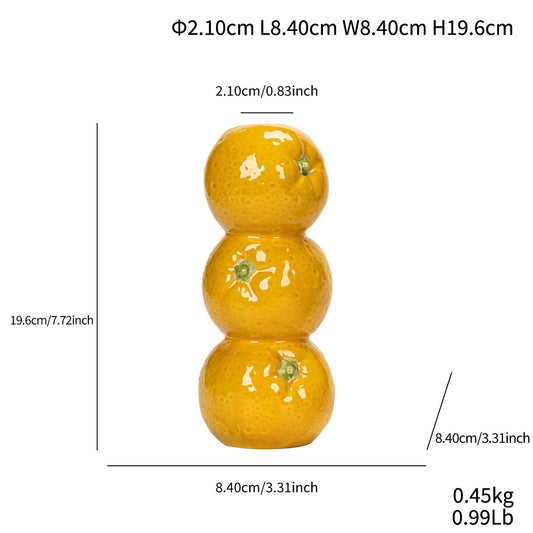 Orange Nordic-Style Minimalist Fruit and Flower Vase - Modern Home Decor