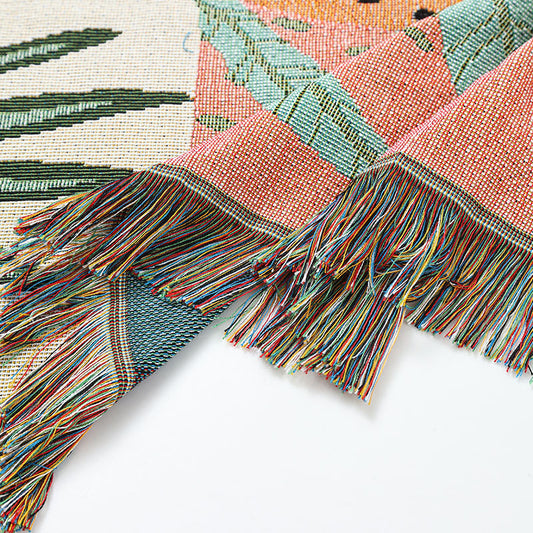 Claude Monet INS-Style Illustrated Line Blanket - Multi-Use Design