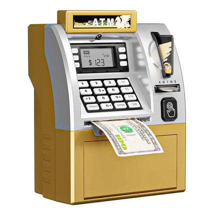 Kids ATM Savings Bank - Electronic Piggy Bank with Debit Card, PIN(Gold)