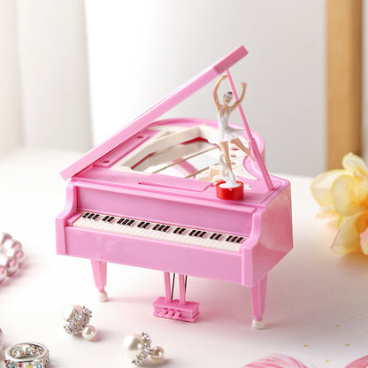 Classical Grand Piano Music Box with Dancing Ballerina(Dancing girl version - pink)