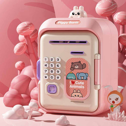 Interactive Kids' Piggy Bank Safe with Music, Stories & Password Lock(Pink)