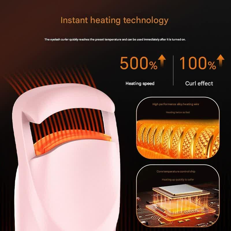 Electric Heated Eyelash Curler - USB-C Rechargeable, Fast Heating, Long-Lasting Curl(white) - Mekamart Australia