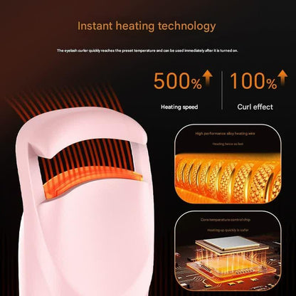 Electric Heated Eyelash Curler - USB-C Rechargeable, Fast Heating, Long-Lasting Curl(white) - Mekamart Australia