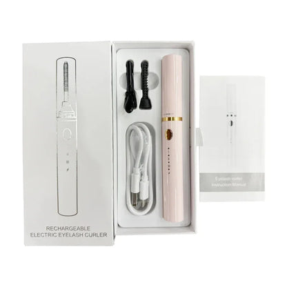 Rechargeable Heated Eyelash Curler Wand - 3 Temperature Gears, Type-C Charging, All-Day Curl(pink) - Mekamart Australia