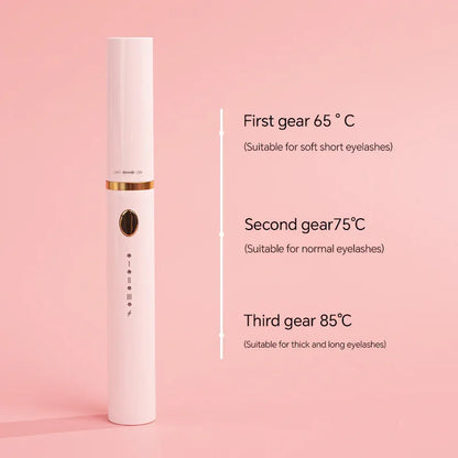 Rechargeable Heated Eyelash Curler Wand - 3 Temperature Gears, Type-C Charging, All-Day Curl(pink) - Mekamart Australia