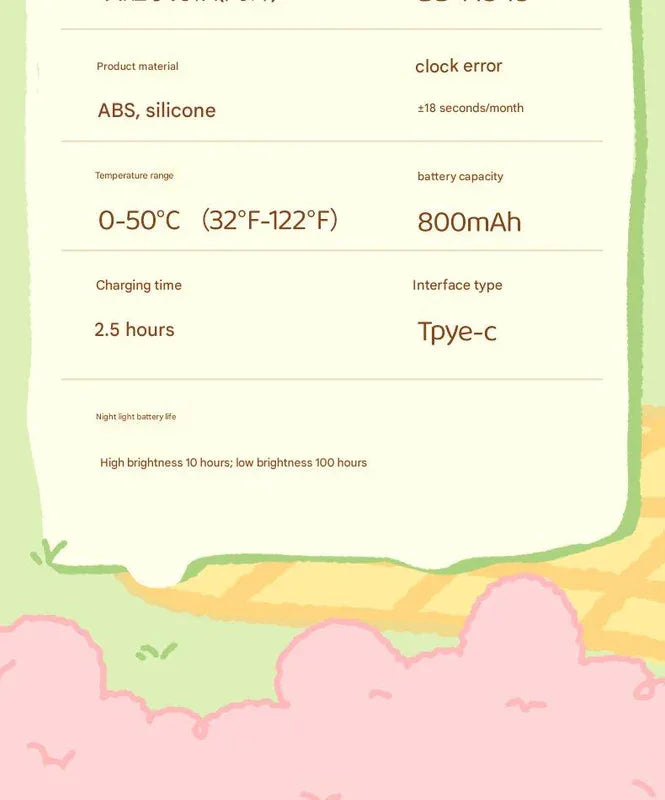 Cute Animal Digital Alarm Clock with Night Light, Temperature & Countdown Timer(Blue elephant) - Mekamart Australia