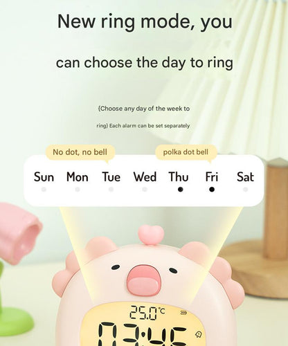 Cute Animal Digital Alarm Clock with Night Light, Temperature & Countdown Timer(Gray koala)