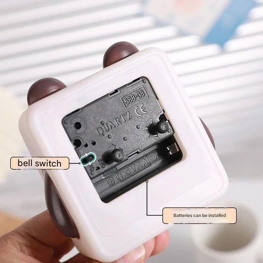 Adorable Cartoon Animal Alarm Clock - Silent Quartz Movement, Loud Alarm, Battery Operated(white) - Mekamart Australia