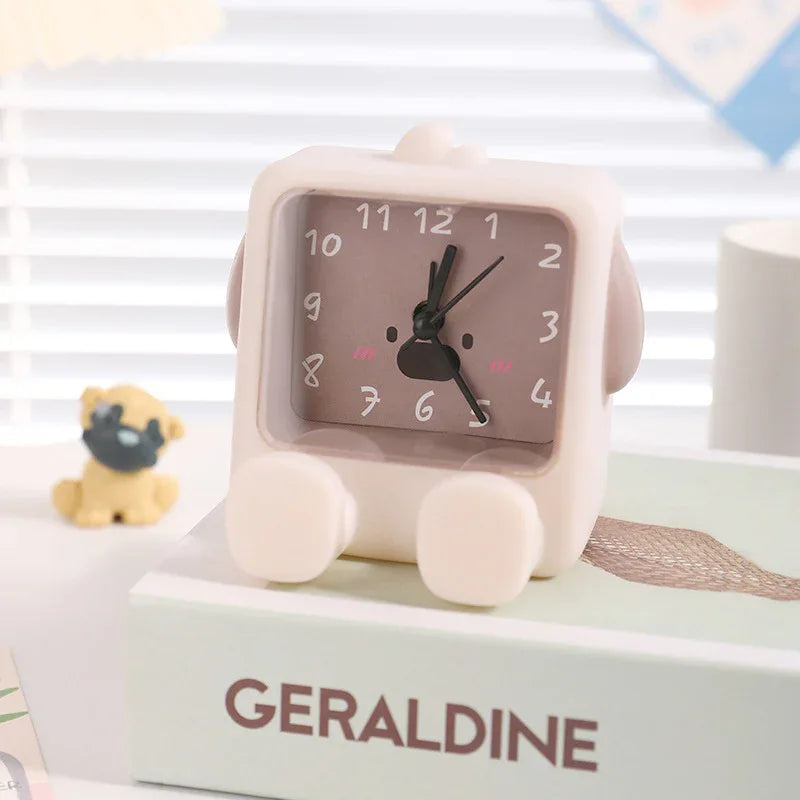 Adorable Cartoon Animal Alarm Clock - Silent Quartz Movement, Loud Alarm, Battery Operated(Beige) - Mekamart Australia