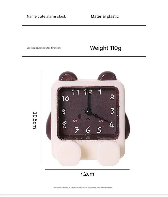 Adorable Cartoon Animal Alarm Clock - Silent Quartz Movement, Loud Alarm, Battery Operated(Beige) - Mekamart Australia
