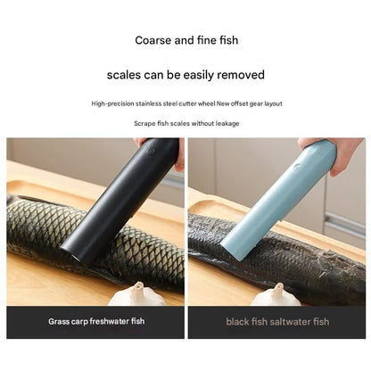 Electric Fish Scaler - Waterproof, Stainless Steel, Brushless Motor, Infinitely Variable Speed(blue)