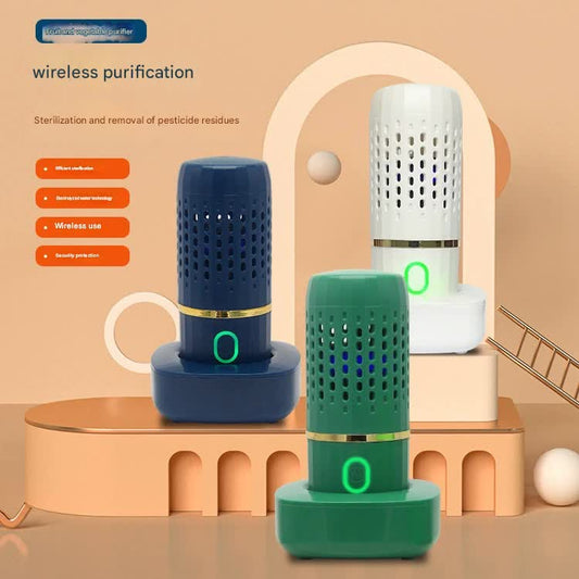 Wireless Fruit & Vegetable Purifier - Electrolytic Cleaning, Removes Residue, IPX7 Waterproof(blue)