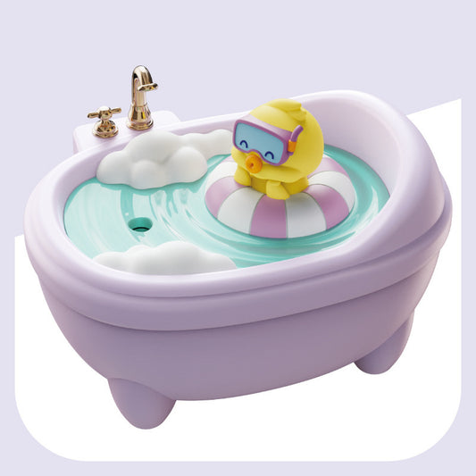 Adorable Bathtub Humidifier with Colorful Night Light - USB-C, 340ml, Auto Shut-Off(Purple Duck)