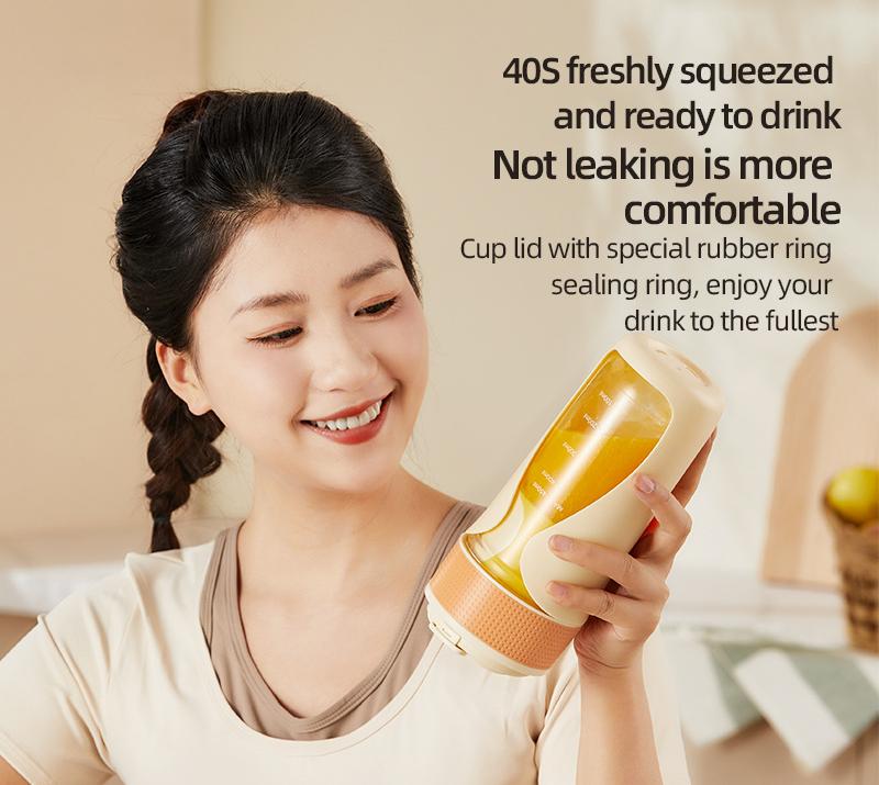 Portable Wireless Juicing Cup - 450ml, 6-Blade Ice Crusher, USB-C Fast Charging Smoothie Blender(green)