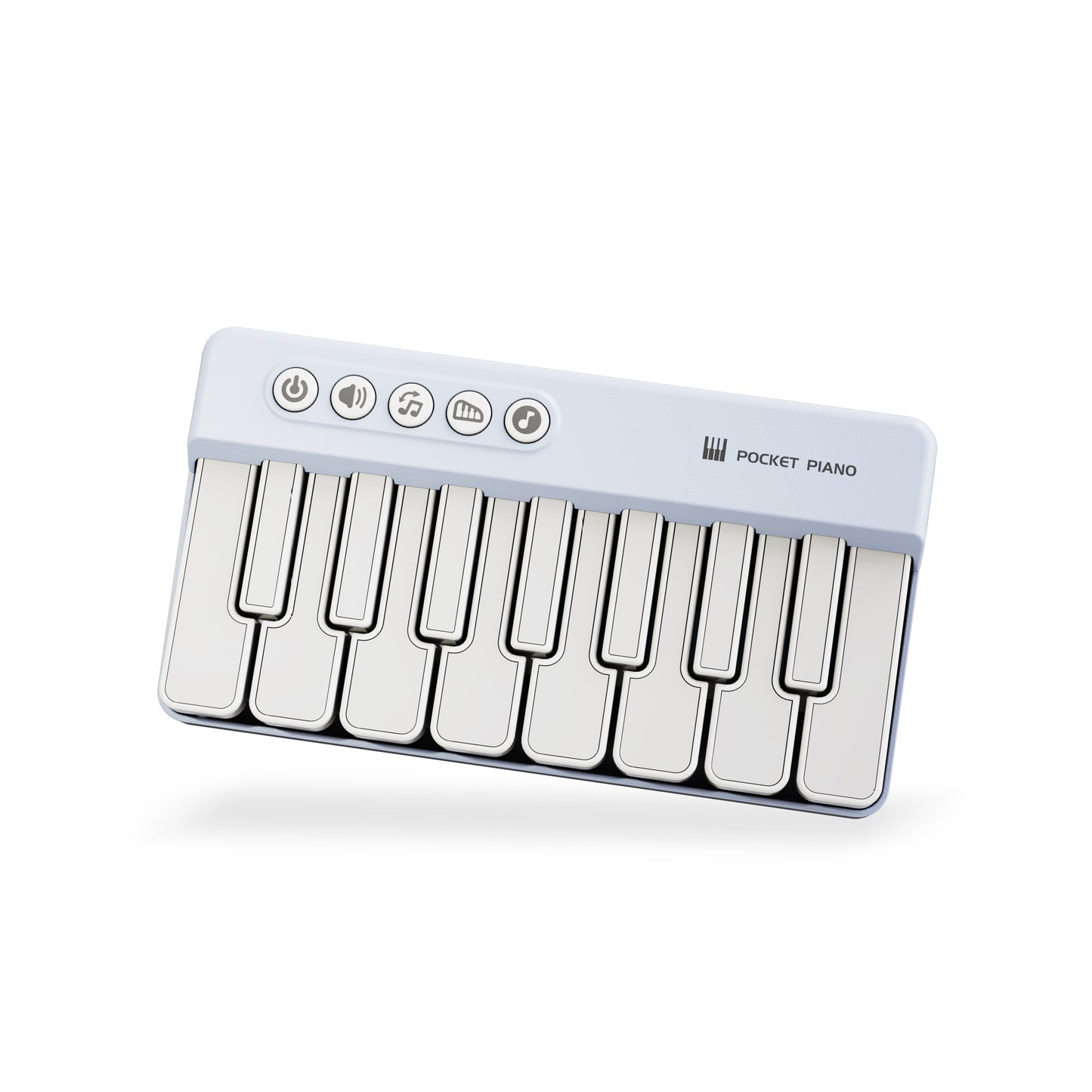 Mini Pocket Piano Electronic Keyboard - 20 Keys, Multiple Modes, LED Lights, Portable Musical Toy(blue)