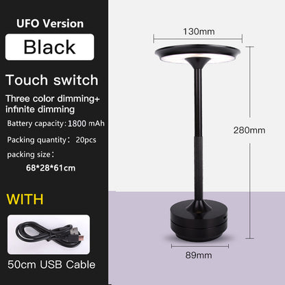 UFO Version LED Desk Lamp - Black Touch Switch with Dimming and USB Cable