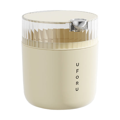 White desktop trash can (standard 1-roll garbage bag) 14cm * 15cm (including button) * 16cm