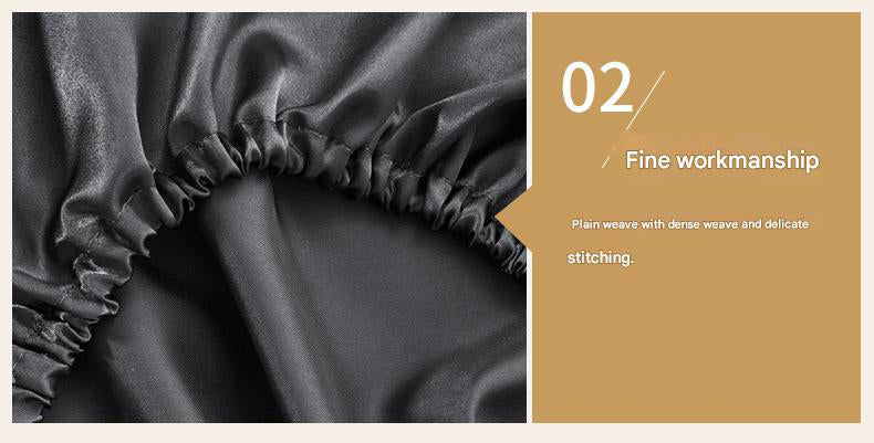 Beige Silky Satin Pillowcase Pair - Smooth for Hair & Skin, Elastic Fitted (46x90+16cm)