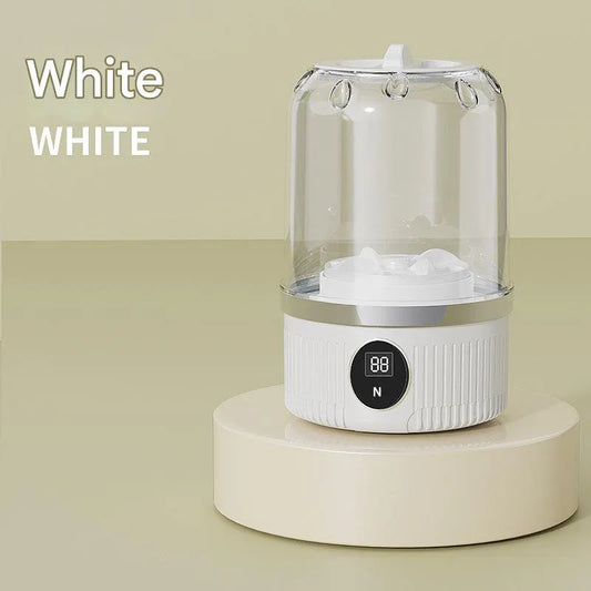 White Travel-Friendly Mini Washing Machine - USB Powered, Automatic, for Small Loads - Mekamart Australia