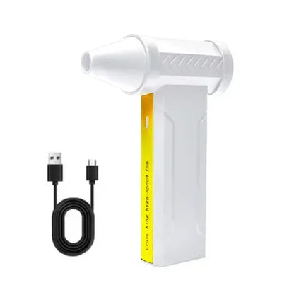 Portable Jet Fan - 200W Powerful Handheld Air Duster & Blower (White)