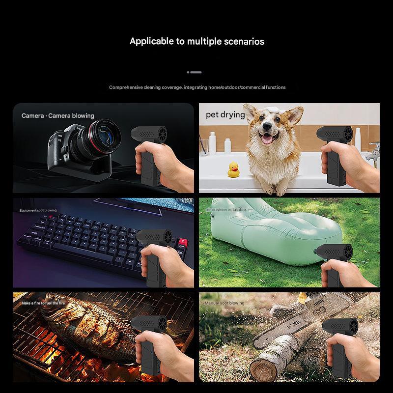 Portable Jet Fan - 200W Powerful Handheld Air Duster & Blower (Red)