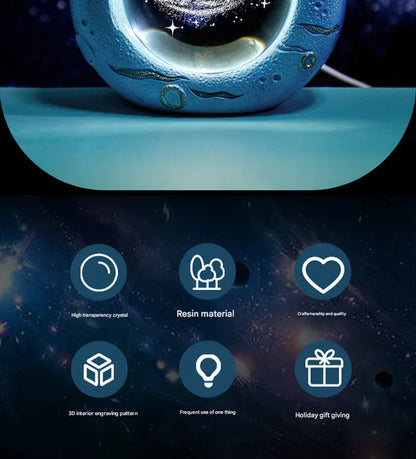 Celestial Ring LED Crystal Ball Lamp - 3D Engraving, Unique Gift (Tulip) - Mekamart Australia