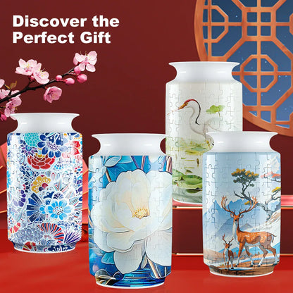 Colorful Style 1 DIY 3D Puzzle Vase - Creative Jigsaw Flower Holder with Waterproof Liner - Decorative Home Accent & Unique Gift - Mekamart Australia