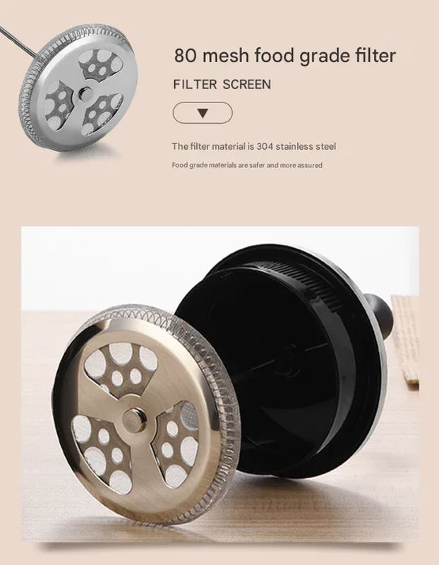 Black Classic 1000ml French Press Coffee & Tea Maker - Heat Resistant Borosilicate Glass, Stainless Steel Filter