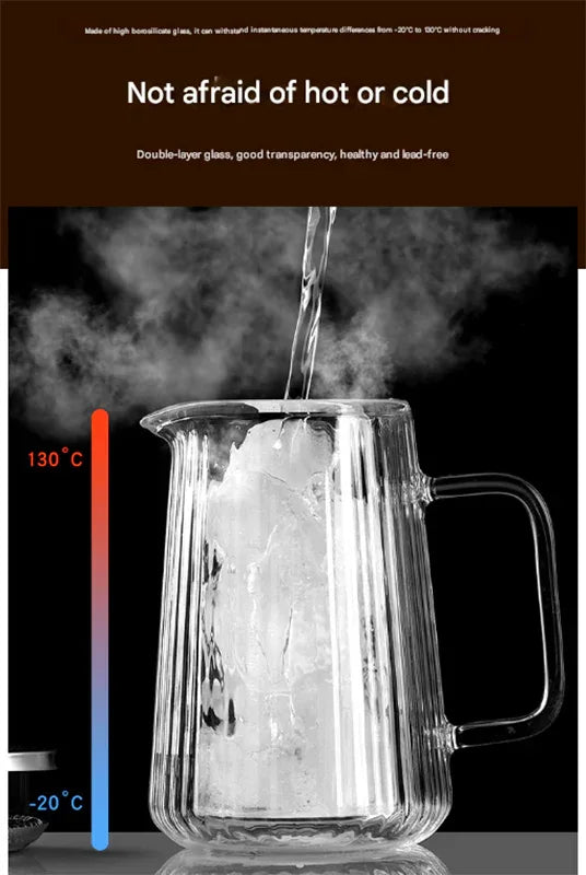 Transparent Elegant Ribbed Double Wall Glass French Press - 350ml Heat Resistant Coffee and Tea Maker with Stainless Steel Filter - Mekamart Australia