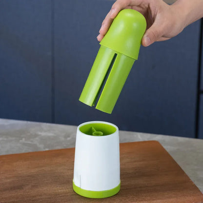 2 Pcs Green and White Manual Rotary Herb Grinder & Spice Mill - Effortless Mincing with Stainless Steel Blades for Fresh Herbs, Garlic & Spices - Mekamart Australia