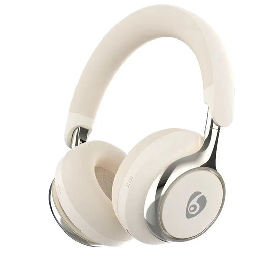 Beige Premium Wireless ANC Headphones - Bluetooth 5.4, 32H Playtime, Foldable Over-Ear Design, Comfort Earpads for Travel & Gaming - Mekamart Australia
