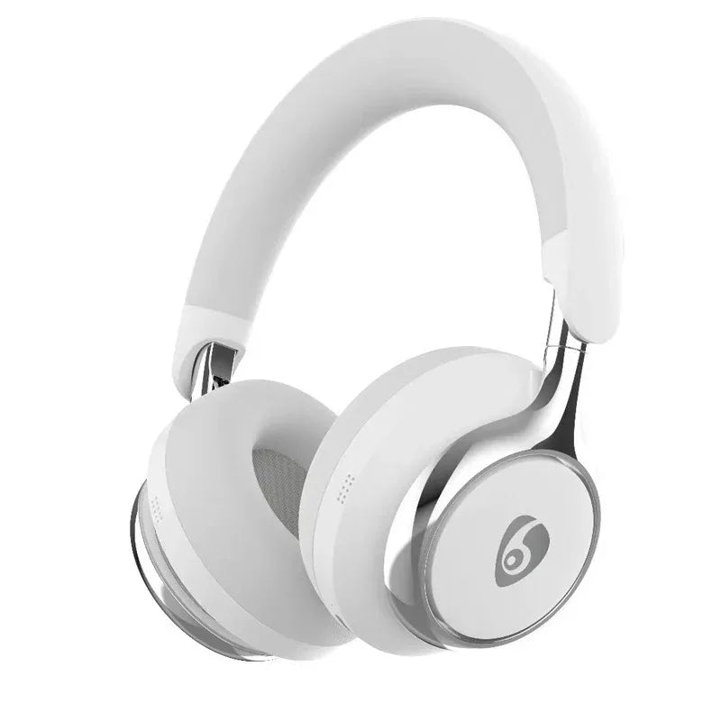 White Premium Wireless ANC Headphones - Bluetooth 5.4, 32H Playtime, Foldable Over-Ear Design, Comfort Earpads for Travel & Gaming - Mekamart Australia