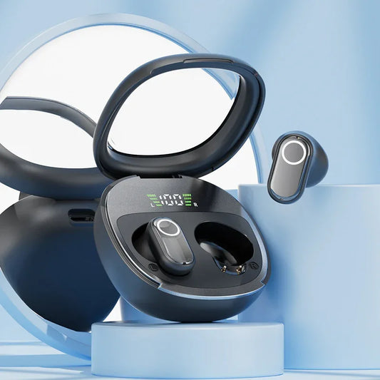 Black Feather-Light TWS Earbuds - Bluetooth 5.4, Hi-Fi Sound, LED Display Case, 60H+ Playtime, Touch Control - Mekamart Australia