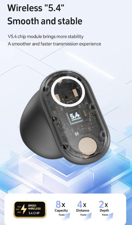 Black Feather-Light TWS Earbuds - Bluetooth 5.4, Hi-Fi Sound, LED Display Case, 60H+ Playtime, Touch Control - Mekamart Australia