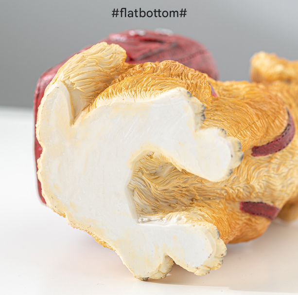 Blue Backpack Charming Golden Retriever Puppy Pen Holder - Resin Desktop Organizer & Decorative Figurine